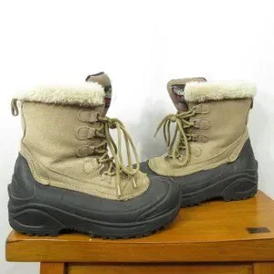Itasca Shoes Itasca Cedar Snow Duck Boots Tan Size 8 Suede Faux Fur Trim Rubber Thinsulate Poshmark